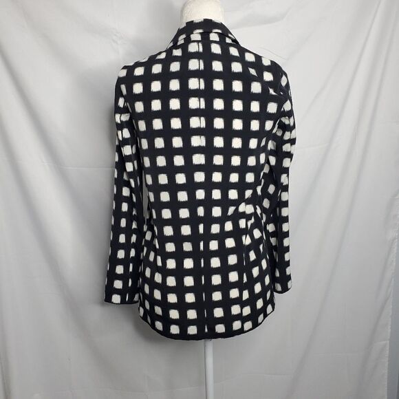 TOPSHOP blazer black and white windowpane check boyfriend coat 2 - Picture 2 of 8